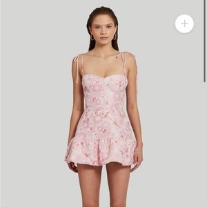 Amanda Uprichard Pink Champagne Skort Romper